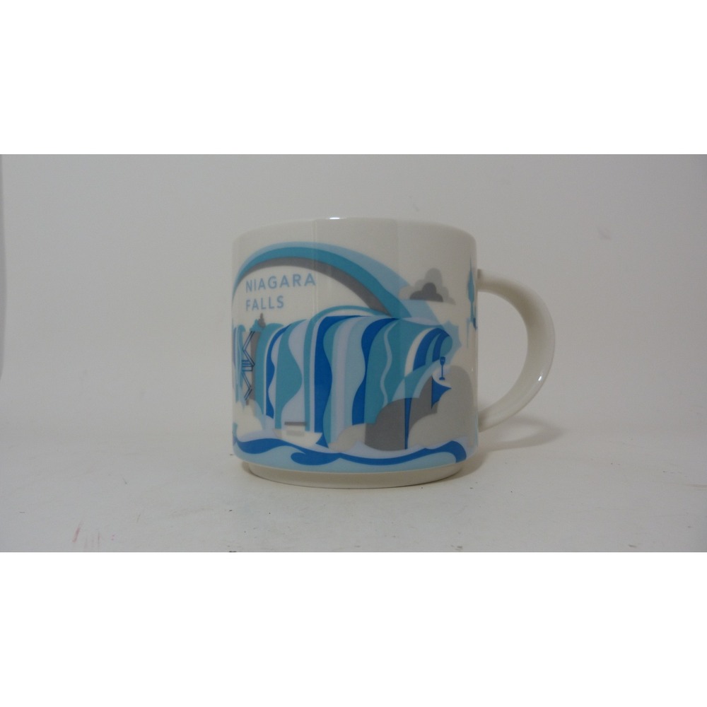 Starbucks You Are Here Niagara Falls Coffee Mug 14oz Blue White 2014 YAH